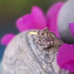 1Golden Flower Adorned Ring For Women